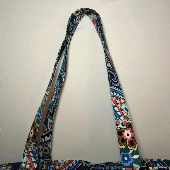 VERA BRADLEY XL OPEN WEEKENDER TOTE BAG BEACH TOTE PAISLEY PINK WHITE BLUE - Picture 4 of 16